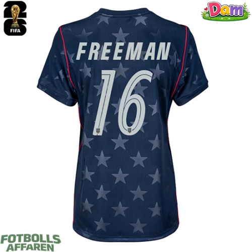 Förenta stater Alex Freeman #16 Bortatröja Kvinnor VM 2026 Kortärmad
